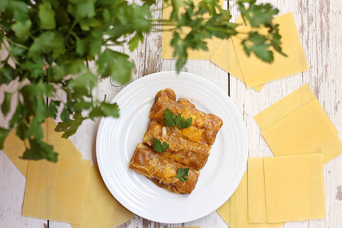 canelones de carrillon de cordero ternasco de aragon guisado