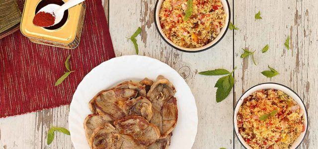 chuletas de cordero ternasco de aragon con tabule