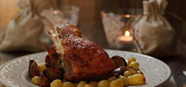 costillar de cordero ternasco de aragon al cava rosado con castañas