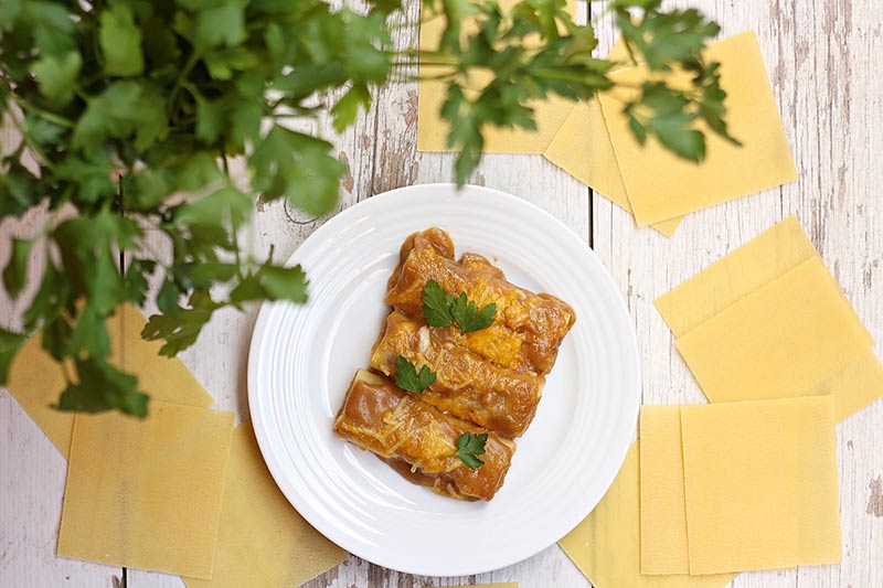 canelones de cordero
