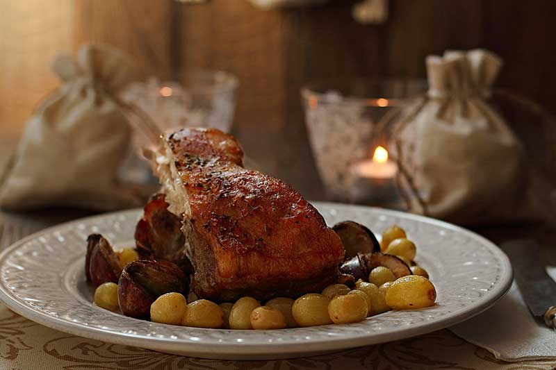 cordero asado uvas galicia